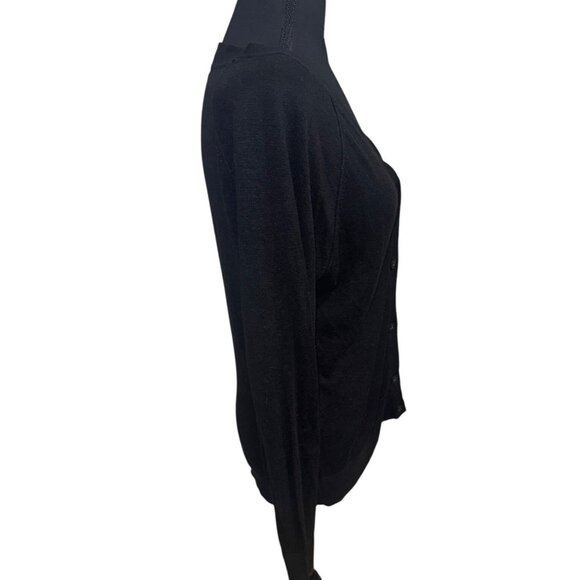 Gap Linen Blend Lightweight Button Down Cardigan Sweater Black City Classic - Picture 5 of 11